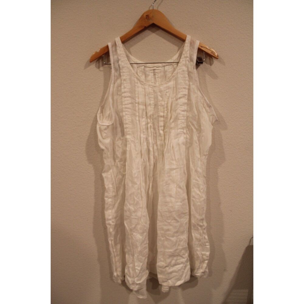 CP Shades white light weight boho pleated neckline dress size xsmall